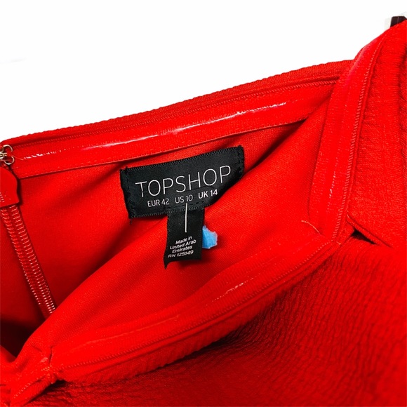 Topshop Bow Twist Strapless Red Dress Sz 10 - Picture 8 of 8